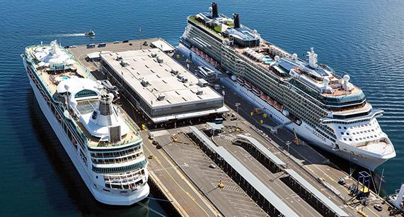 Celebrity olstice and Rhapsody of the eas at rest in the Port of eattle. I The Eastern Caribbean, the largest sub region for cruise passenger arrivals, hosted 32.