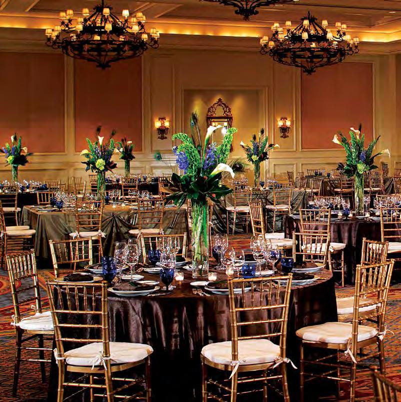 GATHER Groups of 10 to 1,750 are elegantly accommodated in more than 47,000 square feet of flexible indoor meeting space and 64,000 square feet for outdoor functions.
