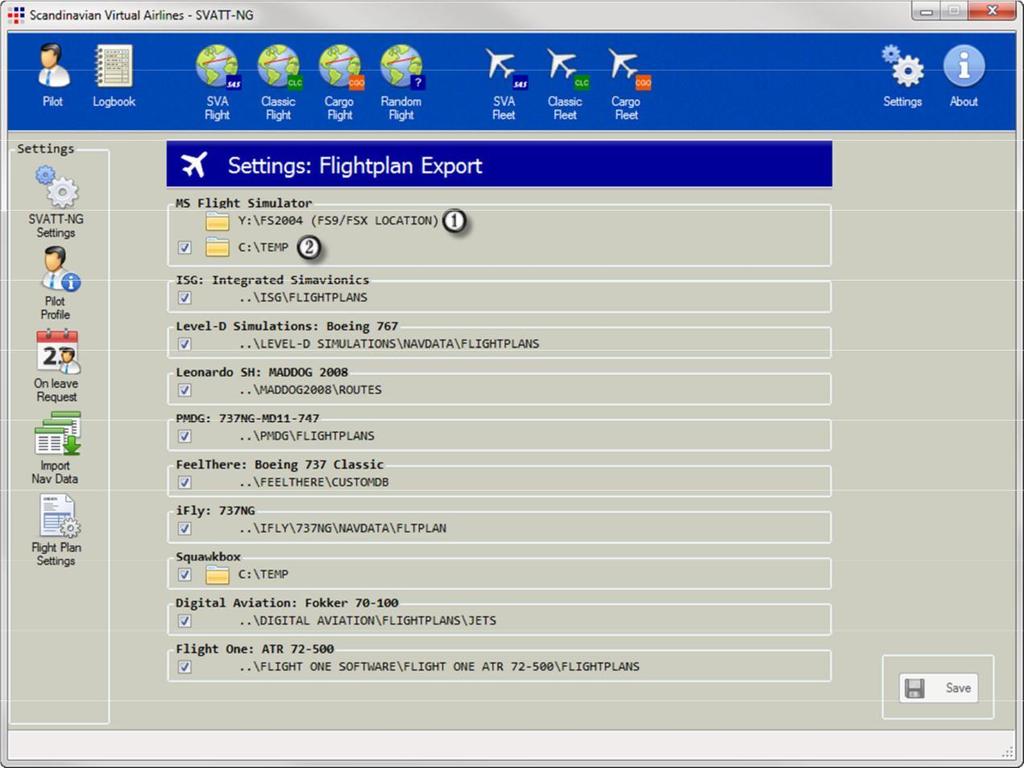 Flight Plan Export Settings You can install several flight plan export plug-in, depending on the 3 rd party aircraft you have installed in Flight Simulator.