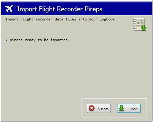 The pireps are entered in your logbook by one of the 2 following methods: 1. Importing a SVA Flight Recorder data file.