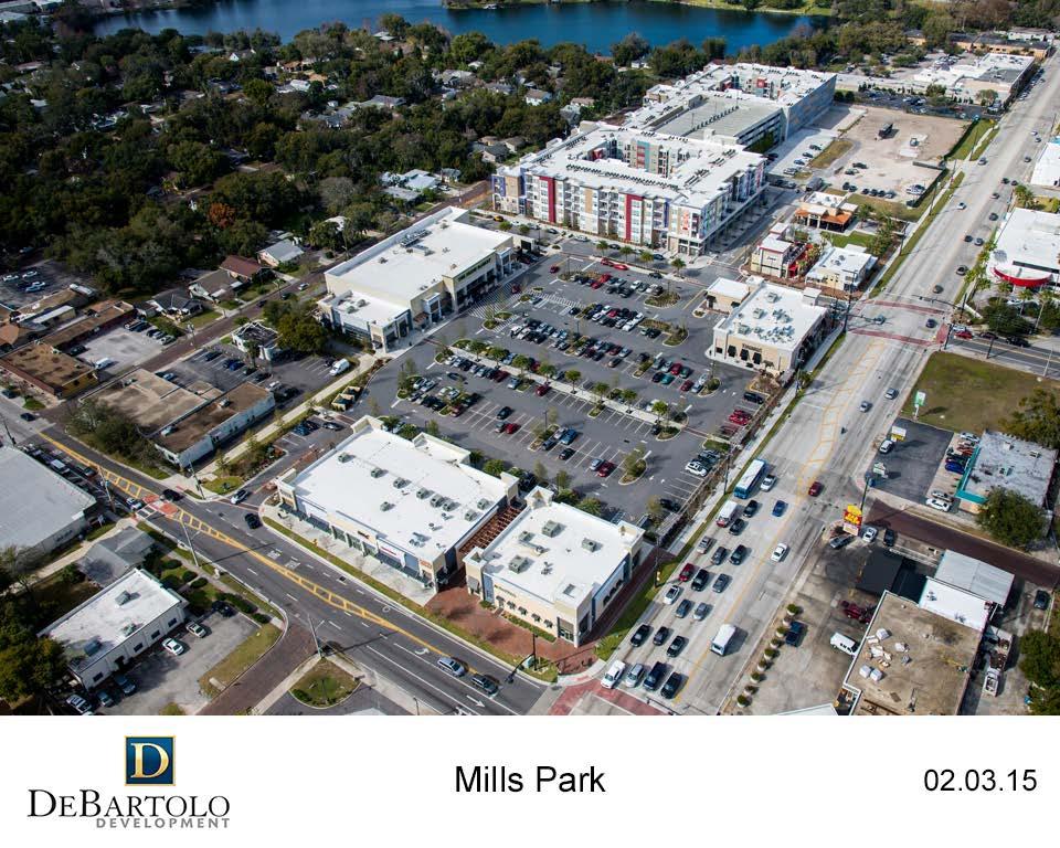 5 Acre Successful Infill Mixed-use Orlando Development 56,703 SF of Retail Space filled with Nationally Recognized Retailers 310 Ultra Luxury Apartments in The Gallery at Mills Park LAND SIZE