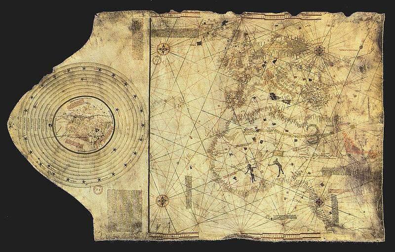 Columbus wanted to reach Asia by sailing to the west. This image shows Christopher Columbus map of what he believed to be the location of the new world.
