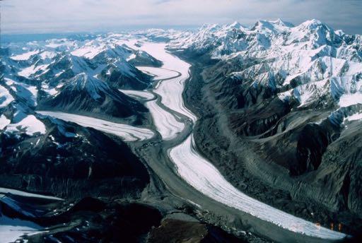 Loops are formed by tributary glaciers during the