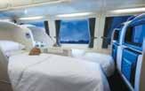 Experience all inclusive First Class, a discovery in itself, with hearty meals in the exclusive dining car and relaxing beverages shared with fellow travellers in the exclusive lounge car.