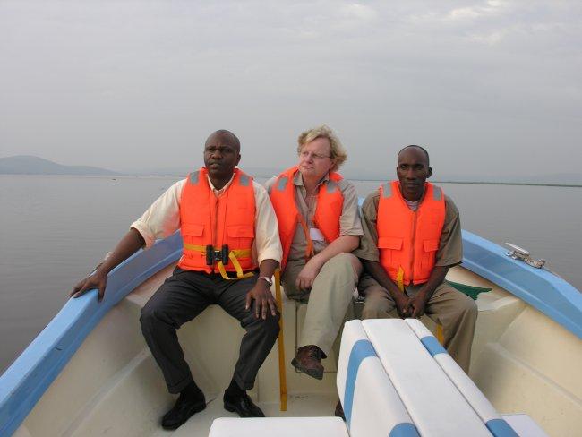 Abou Bamba (Ramsar), Denis Landenbergue (WWF International), and Gilbert Madouka, Ramsar focal point, Direction Générale de l'environnement of Congo. Cayo-Loufoualeba.