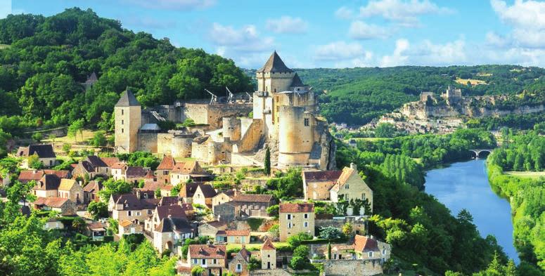 See the French Châteaux de Castel amongst hilltop castles and quaint villages in the Dordogne River Valley.