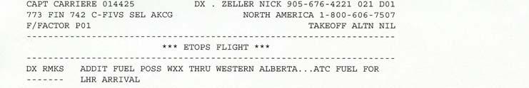 The flight plan form is printed in the