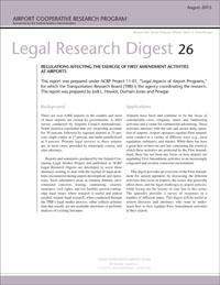 For additional information: ACRP Legal Research Digest 26: Regulations Affecting the Exercise of First Amendment