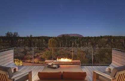 Retreat to Spa Kinara for an indigenousinspired treatment or drink in the sunset on the Dune Top with jaw-dropping views to Uluru and
