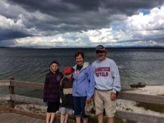 Jule and Dennis Yemma are traveling to the Badlands and Yellowstone with their grandsons. Check out this cute picture!
