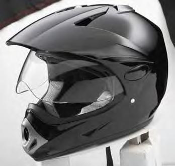 Additional FeatureS: Adjustable visor, adjustable chin strap, movable polycarbonate eye A Vision for Performance 2863426 Signature Black (Chrome Lens) shield replaces need for. Safety: DOT approved.