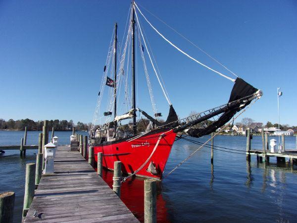 Schooner Pirates Lady Deck and Sails Sails by Mack Sails are in good shape Mainsail Jib Sail Stay Sail Fore Sail All Coast Guard Approved Mast and Rigging Inspections All lines, sheets, and blocks