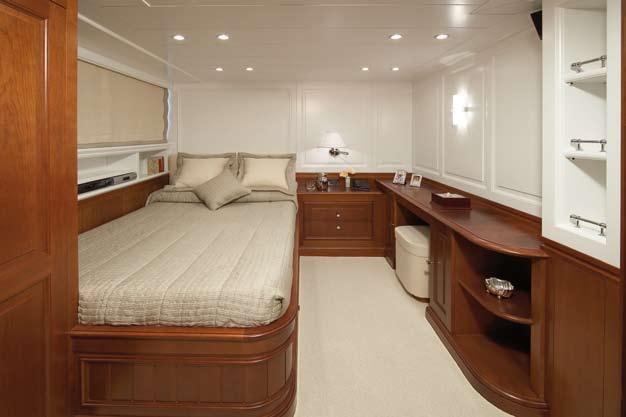Two more guest cabins are situated midships.