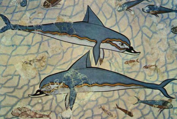 Detail from the Dolphin Fresco, which was painted on the