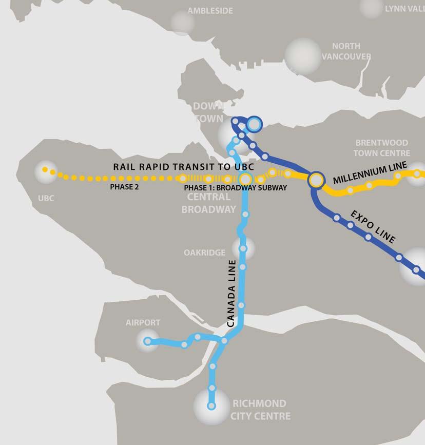 Regional Mayors Council Vision - 2014 Identified rail-based rapid transit between Commercial Drive and UBC to be delivered in two