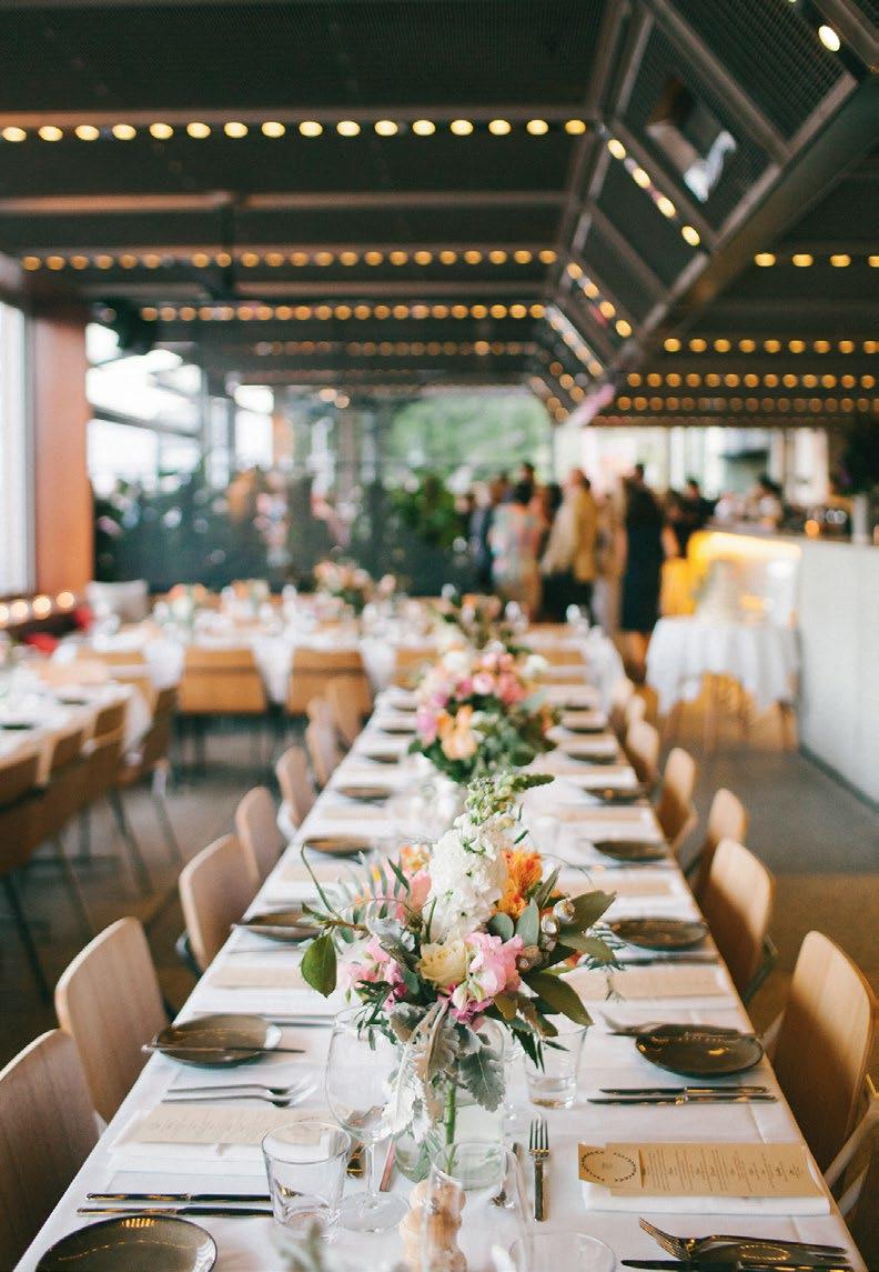 The event space boasts floor to ceiling windows with the beach as the ultimate
