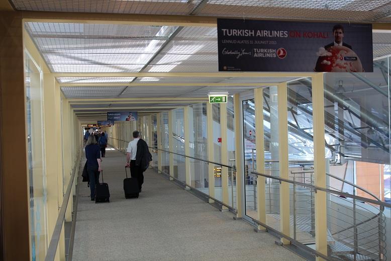 Ceiling talkers in Non- Schengen arrivals corridor.