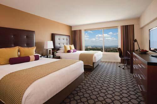 The Hyatt Regency Orange County features a 24-hour StayFit gym, two heated outdoor pools, hot tubs, a full-sized tennis court, basketball court and