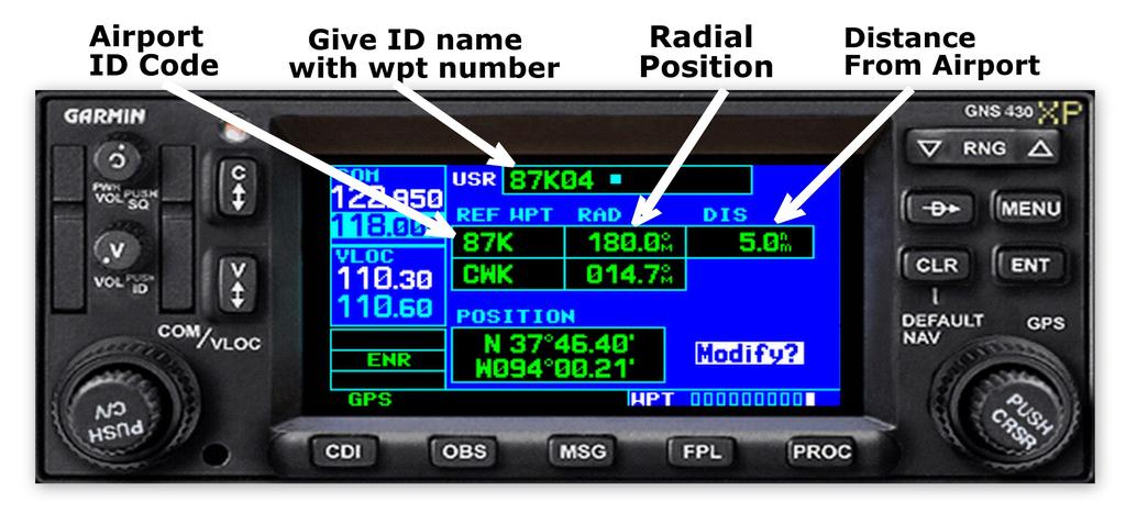 Loading the GPS After planning an approach using the PilotPath procedure, locate the Create page on your GPS unit. On p.3 of this tutorial, the chart shows routes and wpt positions to rwy 36.
