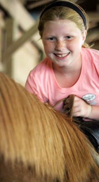 Equine Campers receive hands-on experience with the horses as they work side by side with trained Skyview