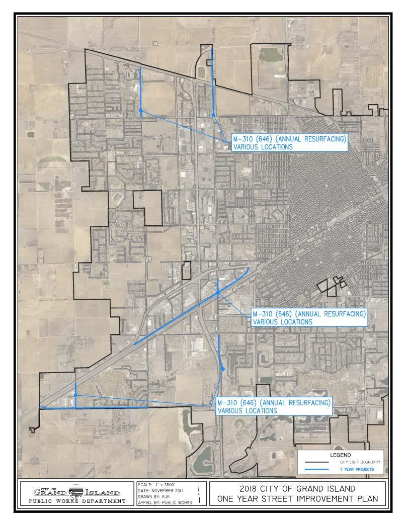 PUBLIC WORKS LOCAL RESURFACING M-310 (646) North Road; Capital to Highway 2 North Road; State to Capital Old Highway 30 Husker Highway; Highway 30 to North Engleman Road;