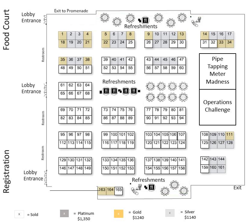 2019 Tri-Association Conference Exhibit Hall Layout Over 90 booths have been sold Don t delay!