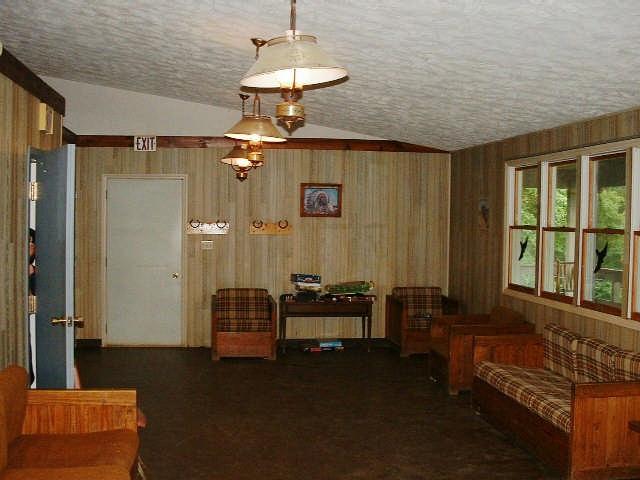 Upstairs the lodge has large rooms with bunk beds.