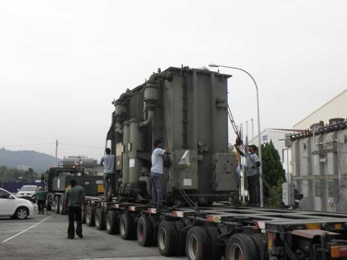 Transformer arriving safely at consignee s premise.