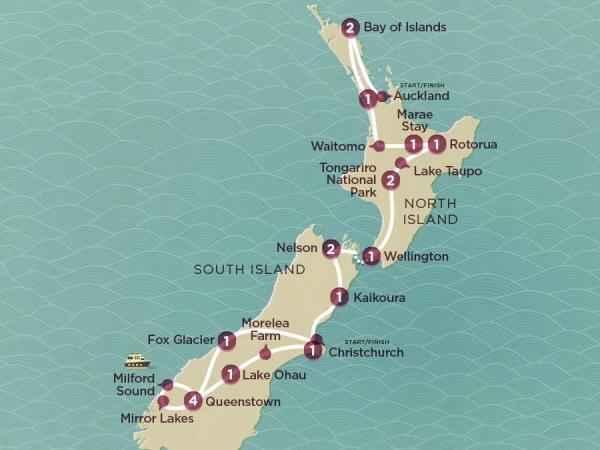 19 Day Grand Kiwi ex Christchurch Yummy food, world-class wine, stunning scenery, unreal adrenalin activities, you re in new Zealand baby! You ve got 19 days to get under the skin of New Zealand.