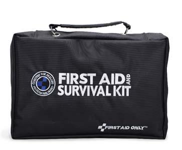 Emergency Survival Kits FA-462 168-piece First Aid Survival Kit Basic preparedness. Constructed of durable ballistic nylon, with deep side pockets and our patent-pending clear-pocket pages.