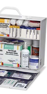 245-O/P* 247-O/P* 245-O/FAO & 245-O/P (w/liner-shown) 2-shelf, 516-piece industrial first aid station, serves up to 75 people M5024 1 ea 2-Shelf metal cabinet, 15" x 10-3/8" x 4-5/8" M5061 1 ea