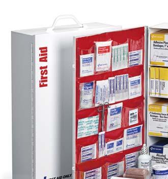 248-O/P* 249-O/FAO & 249-O/P (w/liner-shown) 5-shelf, 1718-piece industrial first aid station, serves up to 200+ people M5038 1 ea 5-Shelf metal cabinet, 19-1/2" x 26" x 5-1/2" M5068 1 ea.