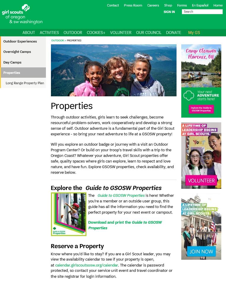 GSOSW Properties Website Page
