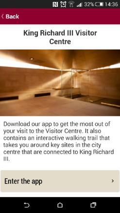 The app also provides additional content about certain areas of the exhibition. - Situate software has been used to create the app.