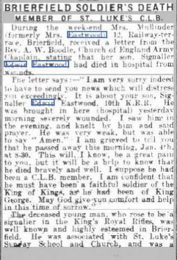 He enlisted in October 1914 and went out to France only eight weeks before his death in hospital in France the day after being wounded.