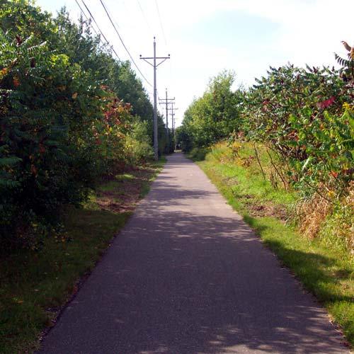 Washington County should work together to explore options for enhancing the trail to the downtown area. Bicyclists and pedestrians are the primary users of the trail.