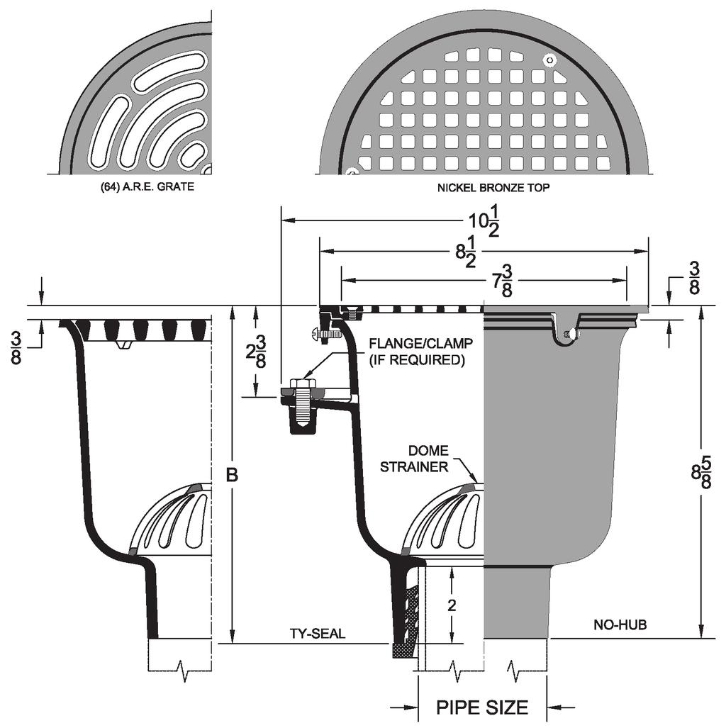 2IC,3IC,4IC N/C Regularly Furnished: Cast iron floor sink with A.R.E. interior, plastic dome bottom strainer and full grate. TSD Trap Seal Device (See Model 4405) $ 424.