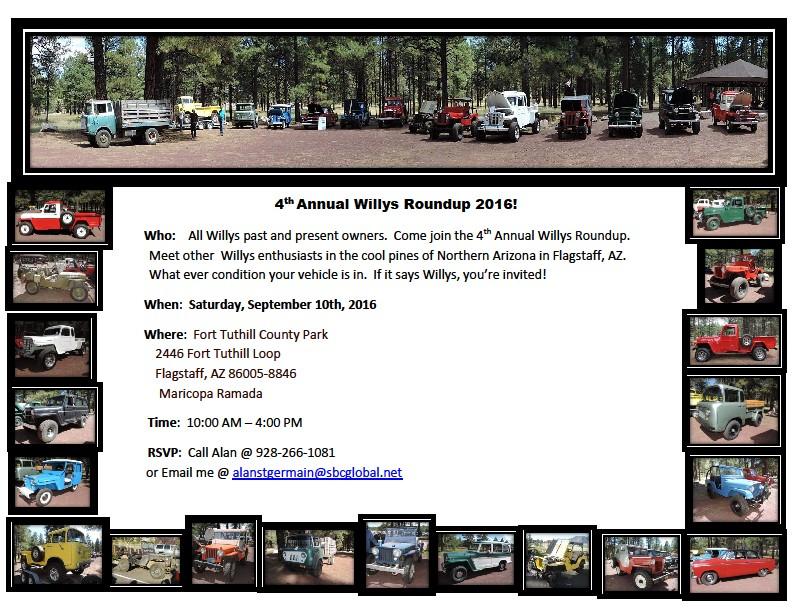 PAGE 2 CLUB EVENTS August 27 Sat THUNDER OVER COCONINO Air & Car Show at Pullian-Flagstaff Airport, 8:00 to 3:00 September 24 Sat Car Displays at Walnut Creek and Wupatki National Monuments.