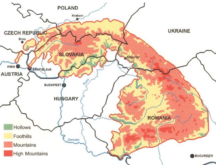 Ukrainian (Eastern) Carpathians consist about 10% of territory of the Carpathian mountain
