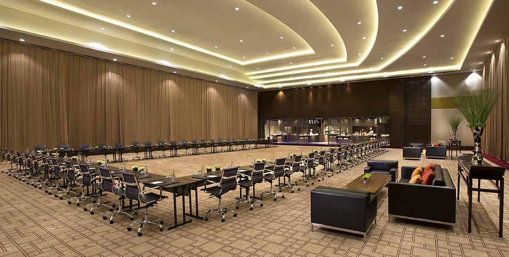 MEETINGS & FUNCTION SPACE Grand Hyatt Macau meeting and function facilities cover almost 8,000 square meters (86,111 sq ft) and include two pillar-less ballrooms and eight meeting rooms on the same