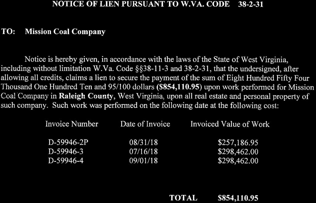 Code 38-11-3 and 38-2-31, that the undersigned, after allowing all credits, claims a lien to secure the payment of the sum