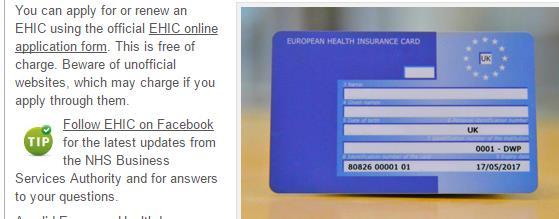 Health details Yellow health forms - please complete and hand back today European Health Insurance Card hand in today http://www.ehic.org.