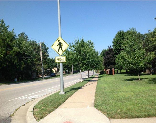 to Leawood Elementary and Middle Connects to existing access trail into Tomahawk Park at West 123rd Street and Mission Road OPPORTUITIES: Although bike lanes and sidewalks exist along this segment, a