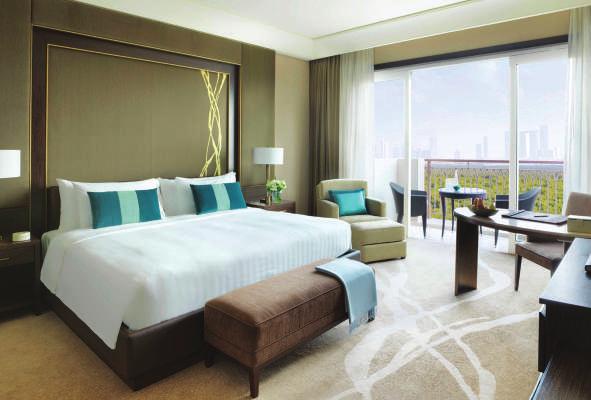 ACCOMMODATION Each of the 222 rooms and suites at Eastern Mangroves Hotel & Spa by Anantara offers luxury and comfort, complemented by stunning views across the mangrove lagoon or Abu Dhabi city.