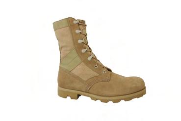 Removable Innersole - Cushioned Polyurethane Cool Max Lining Nylon Coated Brass Speedhook/Eyelet Lacing System Sizes 4-13 R/W Tan Desert Vulcanized Boot Item # 5852 Height - 8" Sole Pattern - Panama