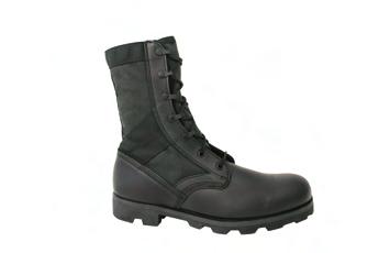 Black Jungle Mil Spec Boot Item # 4155 Height - 9" Sole Pattern - Panama Black Cordura and Leather Padded Collar Outsole - Mil Spec Vulcanized Rubber Removable Innersole - Cushioned Polyurethane