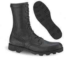 Coated Aluminum Speedhook/Eyelet Lacing System In-Step Drainage Vents Sizes 3-12, 13 R/W, 14, 15, 16, 17 R Black Combat Vulcanized Boot Item # 7852 Height 10" Sole Pattern - Lug Black All Leather