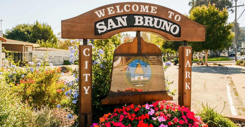 Page 22 ABOUT SAN BRUNO San Bruno California is located 12 miles south of San Francisco on the San Francisco Peninsula, within a few miles of San Francisco Airport.