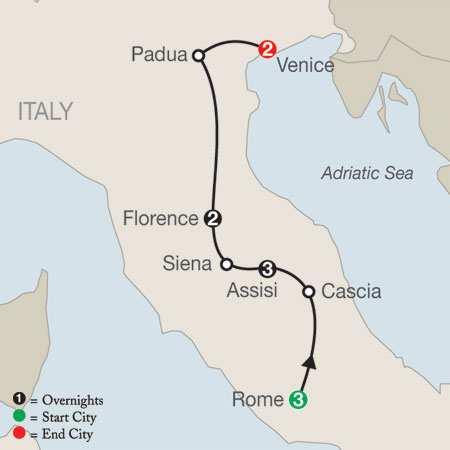 Map Itinerary Day 1 Arrive in Rome, Italy Time to rest or to start exploring the Eternal City.