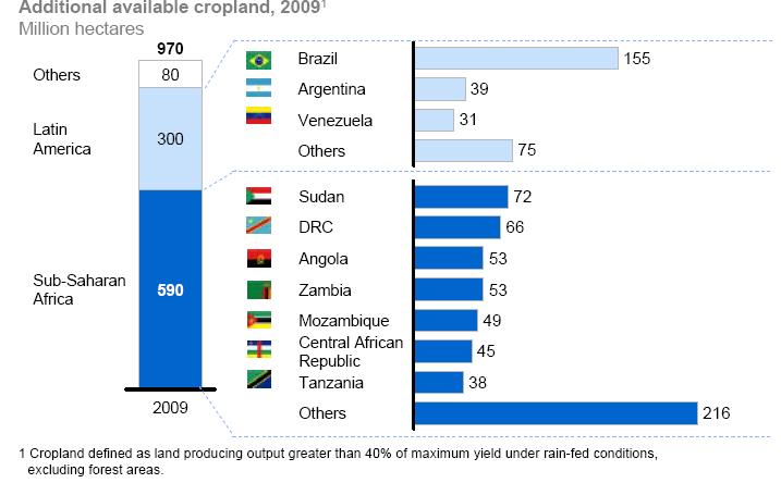 38 Africa represents about 60 percent of the potentially available cropland in the world Source: McKinsey Global